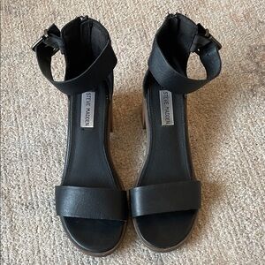 Steve Madden Black Ankle Strap Sandals